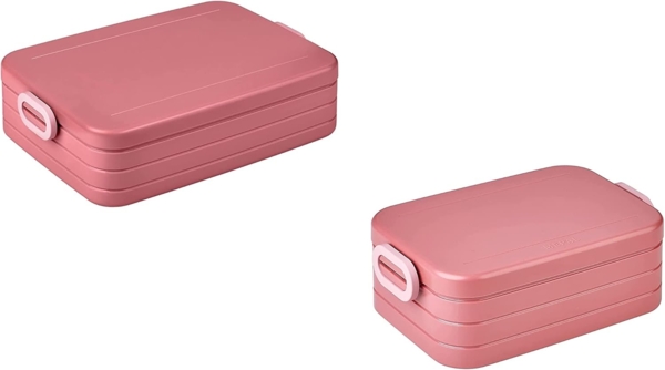 Mepal 2-tlg Take a Break Set – Vivid Mauve – Groß/Klein – Lunchbox mit Trennwand – ideal für Mealprep – spülmaschinenfest, ABS