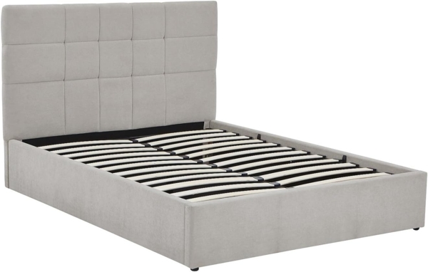 Vente-unique - Bett mit Bettkasten - 140 x 190 cm - Stoff - Grau - ELIAVA von Pascal Morabito