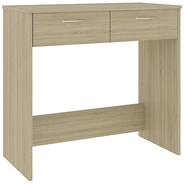 Schreibtisch, Spanplatte Sonoma-Eiche, 80 × 40 × 75 cm