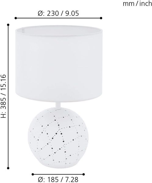 Eglo 98381 LED Tischleuchte MONTALBANO weiß Ø23cm H:38,5cm Bild 4