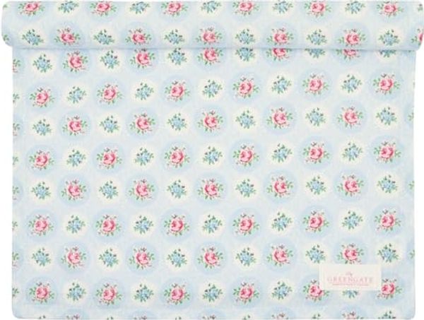 Greengate Tischläufer Elle Tischläufer pale blue 140x45cm