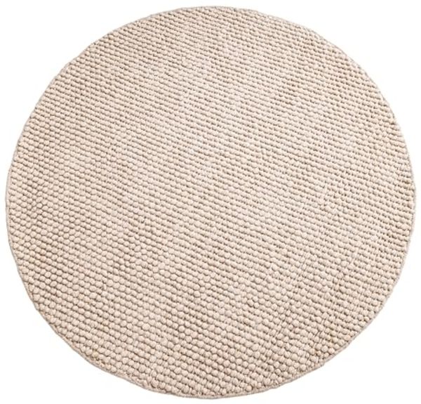 riess-ambiente Teppich WOOL 150cm beige, rund, Höhe: 15 mm, Wohnzimmer · Wolle · handgewebt · skandinavisch · Flur · Schlafzimmer