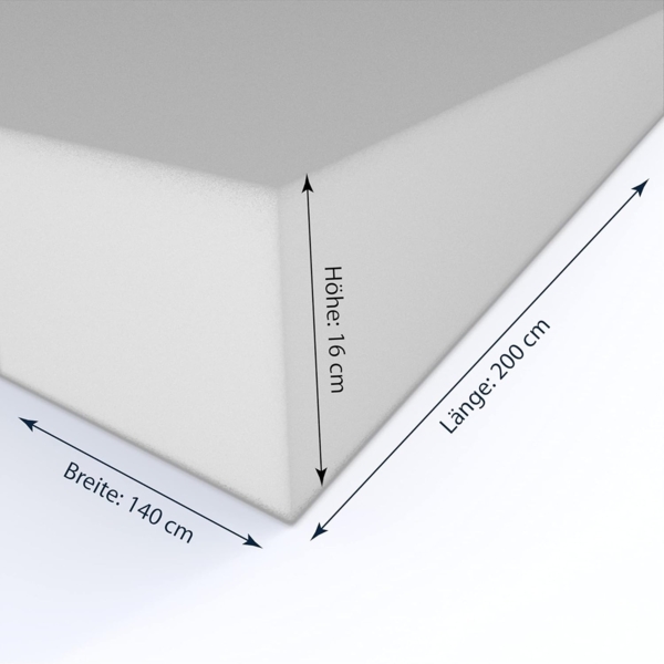 RP25040 - 140 x 200 x 16 cm -glatt Bild 2