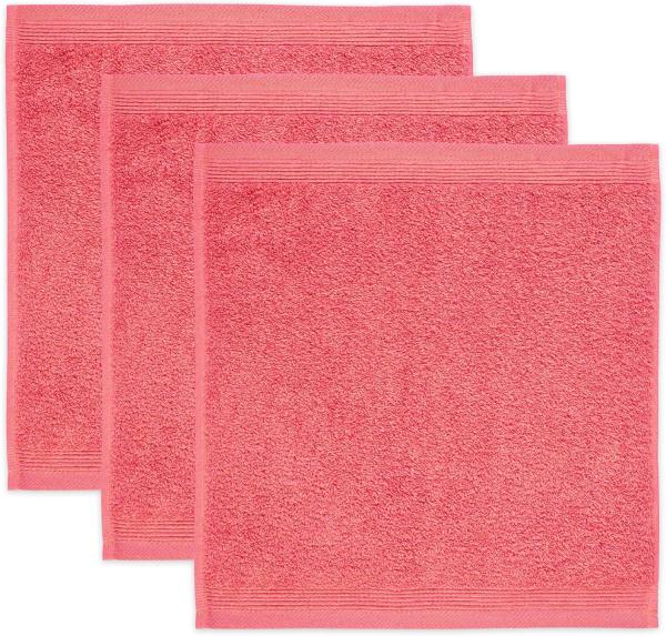 Möve Superwuschel Seiftuch 30 x 30 cm aus 100% Baumwolle, Coral 3er Set