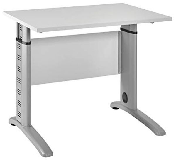 Möbelpartner Till, lichtgrau, Schreibtisch 90 cm breit