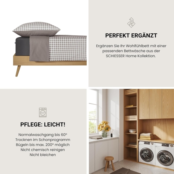 Schiesser Spannbettlaken Elli - 97/3 - 180 x 200 cm - Dunkelgrau Bild 6