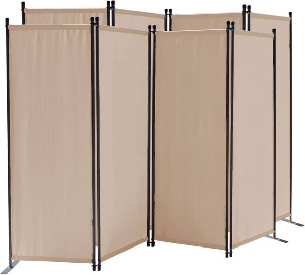 Quick Star Paravent 2x Paravent 4tlg. 220x165cm Sand (2 Stück)