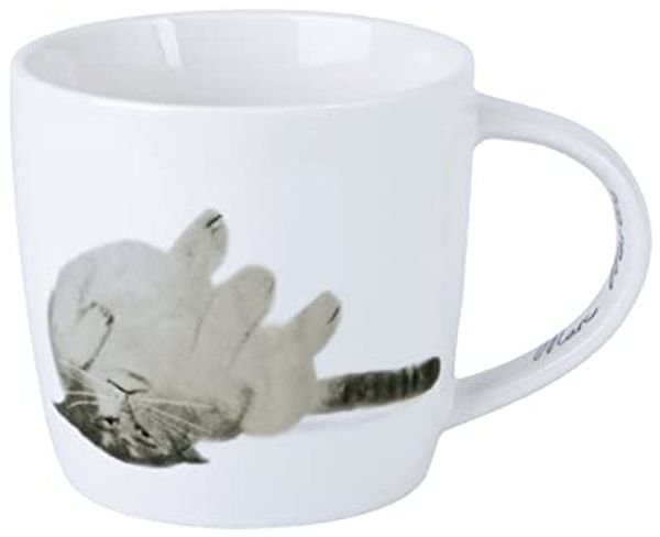 Maxwell & Williams DX1225 Becher 400 ml FELINE FRIENDS Upside Cat, Porzellan, in Geschenkbox