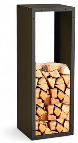 DanDiBo Kaminholzregal Innen Metall Schwarz 96600 Brennholzregal Holzaufbewahrung Kaminholzständer Feuerholzregal