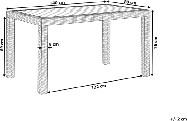 Gartentisch Kunststoff Weiß FOSSANO Bild 3