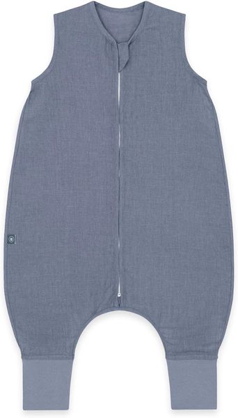 emma & noah Baby Schlafsack mit Füßen 0. 5 TOG, Leinen Schlafsack mit Beinen für den Sommer, 100% Leinen, OEKO-TEX Zertifiziert, Stampelsack für Neugeborene (Essential Blau, 100)