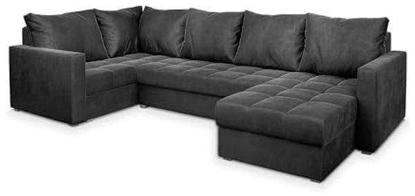 Masseno Ecksofa LORIVO mit Schlaffunktion U-Form, Sofa mit Bettkasten