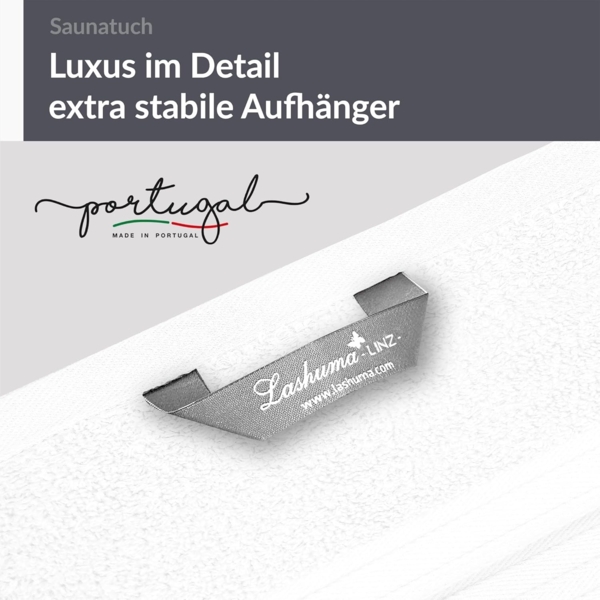 Lashuma Saunatuch Linz, Frottee (1-St), Weißes Badetuch 100x200 cm Baumwolle Bild 8