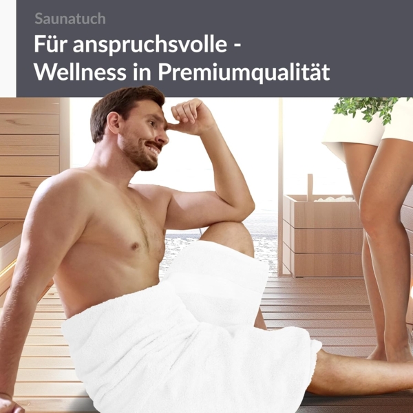 Lashuma Saunatuch Linz, Frottee (1-St), Weißes Badetuch 100x200 cm Baumwolle Bild 9