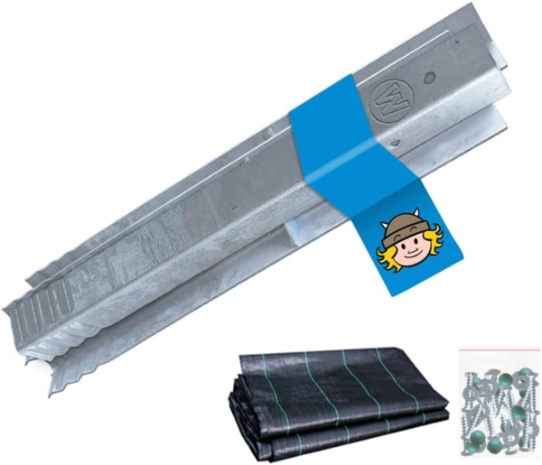 WICKEY Bodenanker Erdanker Winkelanker-Set 4 Stk. für Spielturm inkl. Unkrautvlies, Anker, Pfostenanker für Klettergerüst und Gartenzaun