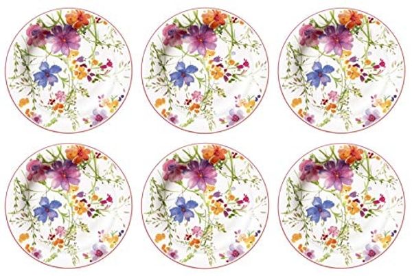 Villeroy & Boch Frühstücksteller Mariefleur Basic, Spülmaschinengeeignet, Mehrfarbig, Blumen, ⌀ 21cm, Mehrfarbig, Blumen