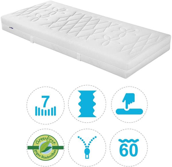 Kaltschaummatratze 21 cm - 7-Zonen - Hylex-Spring-Technologie - Malie Primavera 160x200 cm-H2=mittel Bild 4