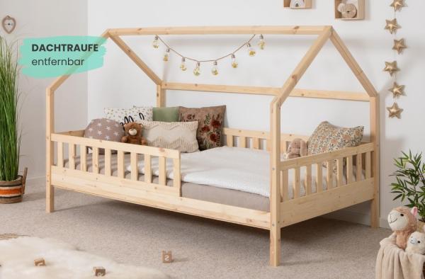 TiCAA Kinderbett Hausbett \"Kay\" 100x200 Kiefer natur Bild 5