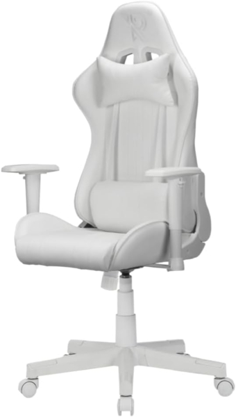 Ranqer Felix Gaming Stuhl - Verstellbare Armlehnen - Verstellbare Rückenlehne und Kissen - Ergonomischer Gaming Stuhl - Stabiles Nylon Gestell - Weiß