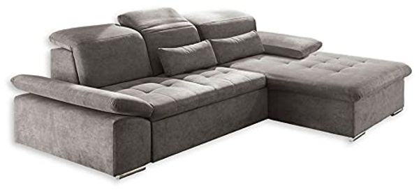 Couch WAYNE Ecksofa Sofa Schlafcouch Bettsofa Sofabett grau L-Form rechts