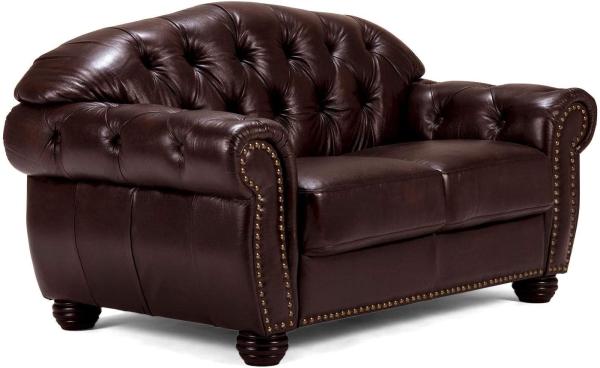 Sofa Chesterfield Hereford 2-Sitzer Echtleder braun