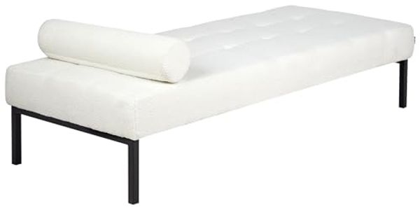 Chaiselongue Bouclé weiß mit Kissen CHINON Bild 6