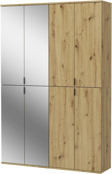 Garderobenschrank mit Spiegel Line-Up in Eiche 122 x 193 cm