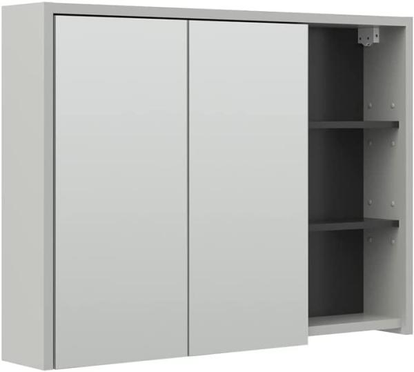 Vicco Spiegelschrank Badschrank Badezimmermöbel Viola Grau Anthrazit modern 100x75 cm Badspiegel Badezimmer Schrank Badmöbel Schranktür Schrankfach