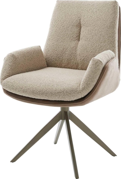 Drehstuhl Clea-Flex Materialmix Schlamm Kreuzgestell breit Effektfinish Titan 360° drehbar Wippfunktion