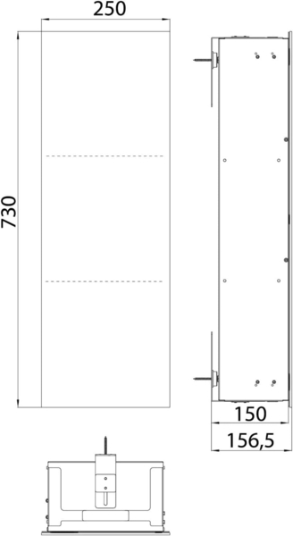 emco asis Pure Badschrank mit Glasfront I Einbauschrank Unterputz für modernes Bad in schwarz mit Türanschlag Links Bild 3