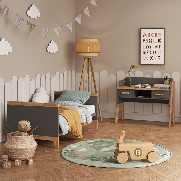 Schreibtisch Malia Grau/Artisan 97 x 51 cm mit 2 Schubladen Vitalispa Bild 7