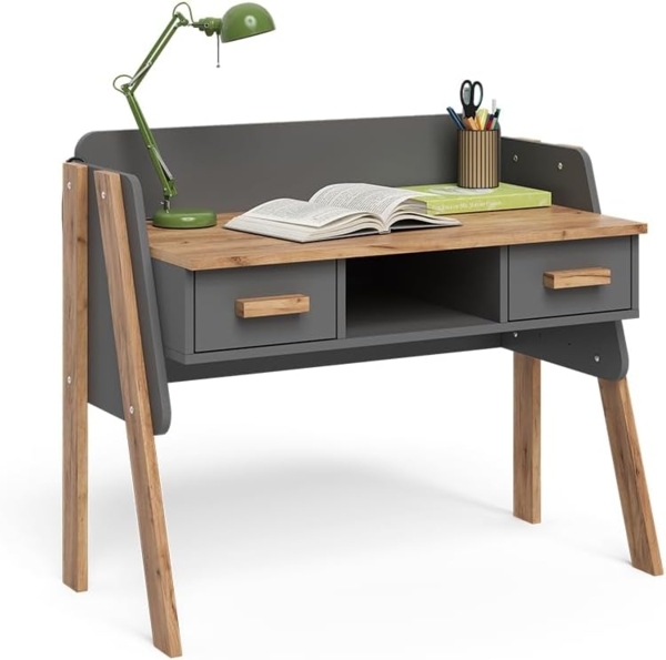 Schreibtisch Malia Grau/Artisan 97 x 51 cm mit 2 Schubladen Vitalispa Bild 6