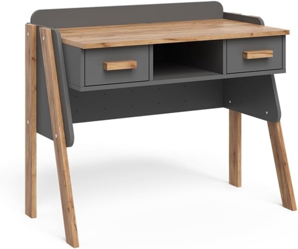 Schreibtisch Malia Grau/Artisan 97 x 51 cm mit 2 Schubladen Vitalispa Bild 1
