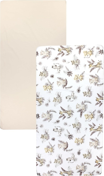 TupTam Spannbettlaken Baby Spannbettlaken Spannbetttuch für Babybett Kinderbett 2er Pack Bild 4