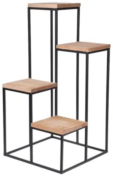 KOOPMANN Blumentreppe mit 4 Regalen 34 x 34 x 67 cm (HxH) Pflanzenregal Blumenregal Standregal Holz