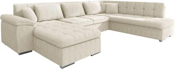 Ecksofa Niko Bis Cord (Farbe: Poso 100, Seite: Links)