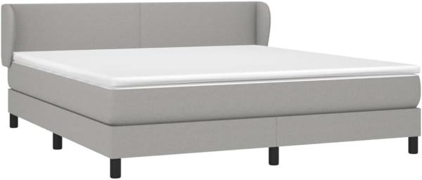 vidaXL Boxspringbett mit Matratze Hellgrau 160x200 cm Stoff 3126093