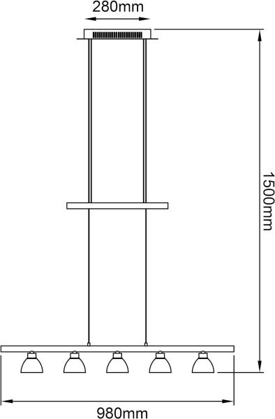 Brilliant Leuchten No. G70573-15 LED Pendelleuchte Tonja 5-flg chrom weiß Bild 2