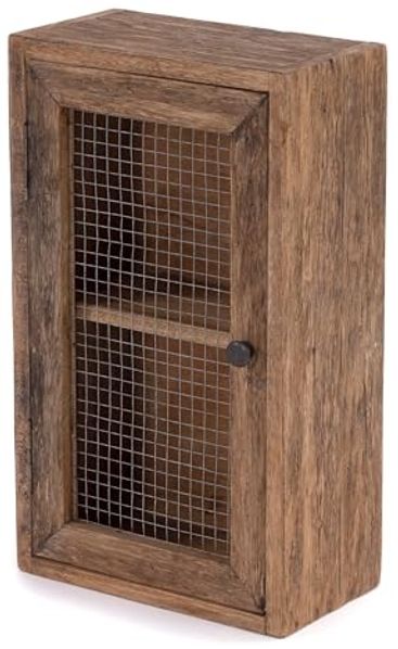DESIGN DELIGHTS Wandregal WANDSCHRANK FILO, Teak, Mahagoni, rustikaler Aufbewahrungsschrank