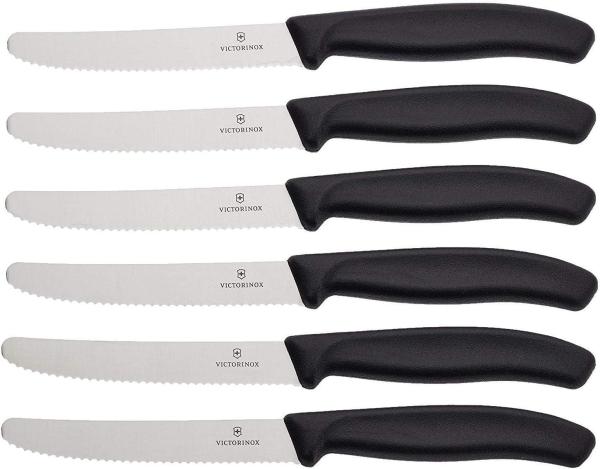 VICTORINOX Swiss Classic Tomaten- und Tafelmesser-Set 6teilig schwarz 109759