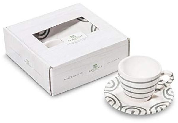 Gmundner Keramik Graugeflammt Espresso für Dich/2tlg. im Geschenkk.