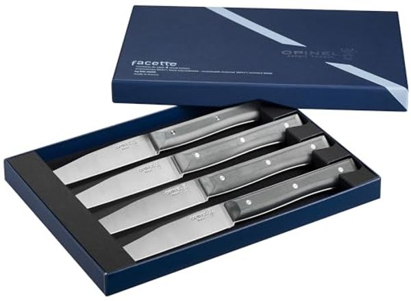 Opinel Tischmesserset Facette 4-teilig Schiefer
