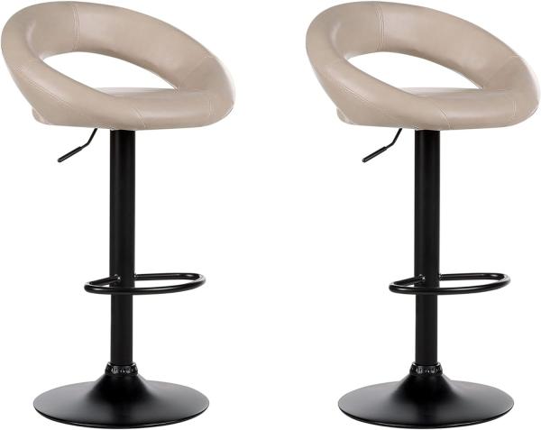 Set mit 2 Barstühlen PEORIA Kunstleder drehbar Helles Beige