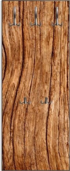 Wallario Garderobenpaneel Holzstamm (1-teilig, inkl. Haken und Befestigung), 50x125cmHolz