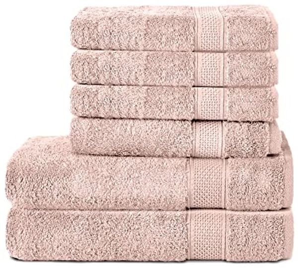 Komfortec Handtuch Set 100% Baumwolle, 2er Badetücher 70x140 cm und 4er Handtücher 50x100 cm, Frottee (Set, 6-St), Weich