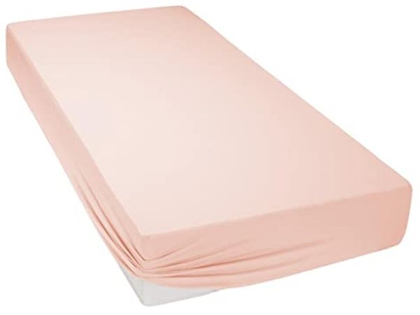 Bauer Jersey Spannbettlaken, 100x200 cm,,Fb. 49 apricot