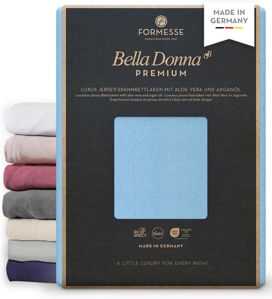Formesse Spannbetttuch Bella Donna Premium 180/200 - 200/220 cm himmelblau (0523)