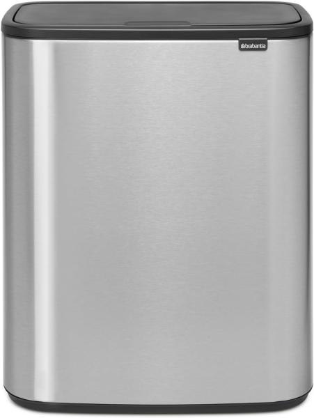 Brabantia BO Touch Mülleimer XL, 60 l, Matt Stahl gegen Fingerabdrücke, 1 Inner Bucket (60L)