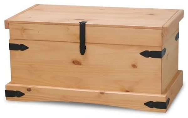 Aufbewahrungs Truhe New Mexico Mexiko massiv Kiefer Holzkiste Box gelaugt