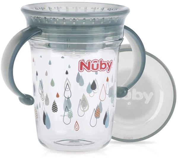 Nuby 360° Wonder Becher mit Griff 240 ml Grau